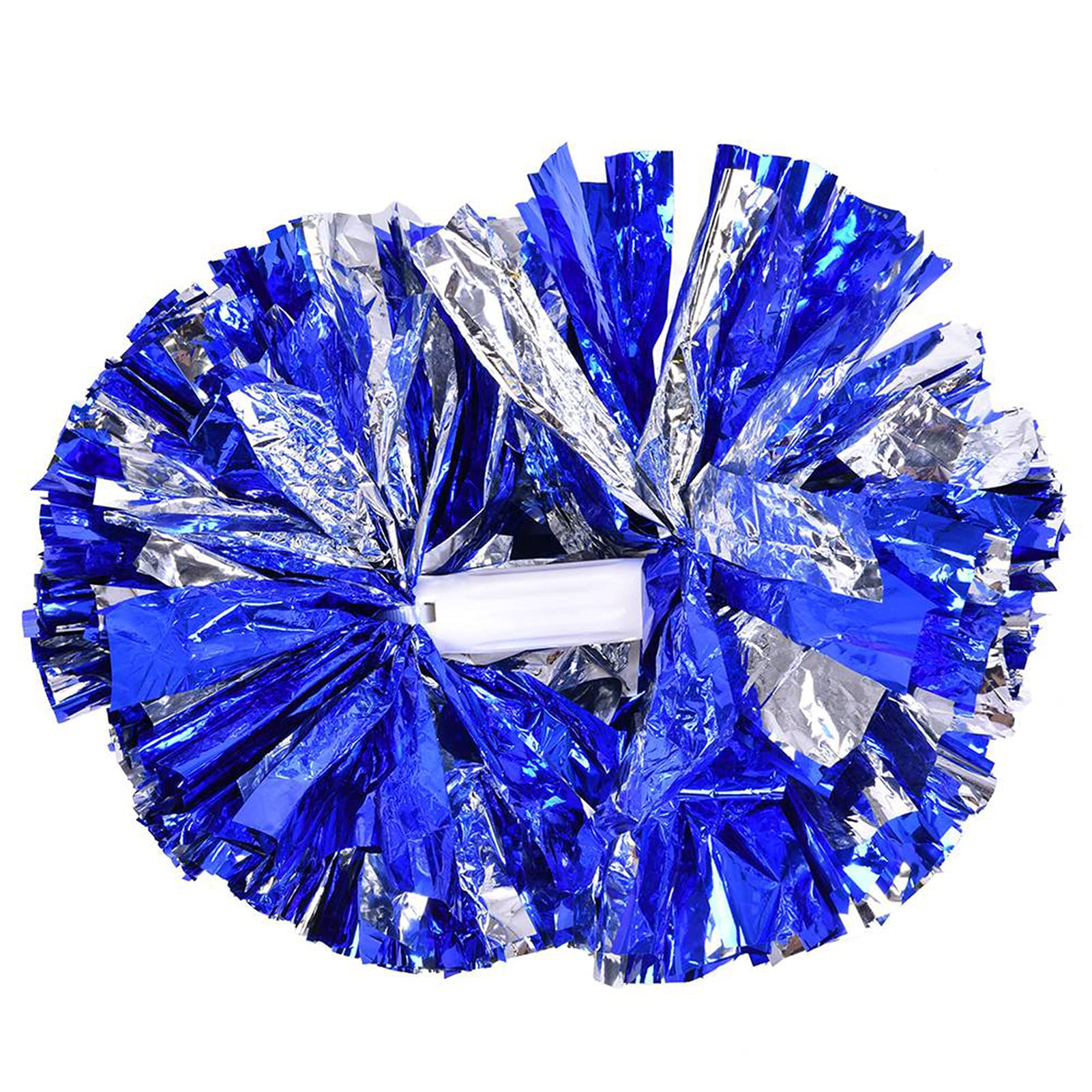 Essoirst Cheerleading PON PON - Cheerleader Aerobica PON PON Pompon per Feste da Ballo Scuola Competizione Sportiva 1 Paio(Blu+Argento)