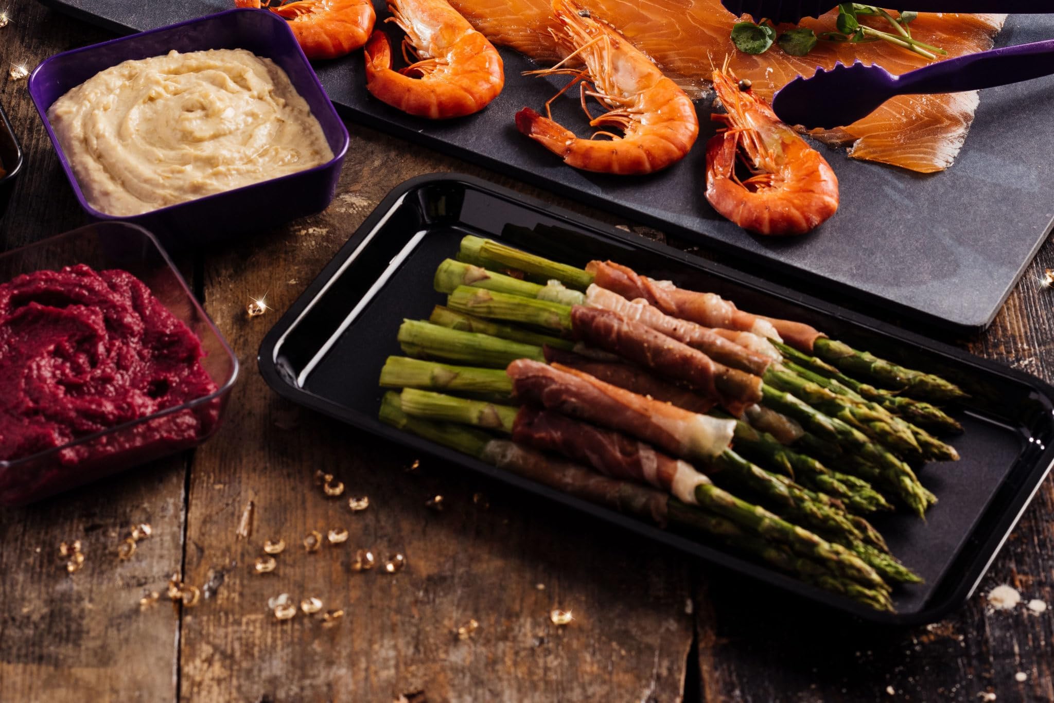 Harfield Polycarbonate Plastic Individual Serving Platter Black (Pack of 2) - Image 2