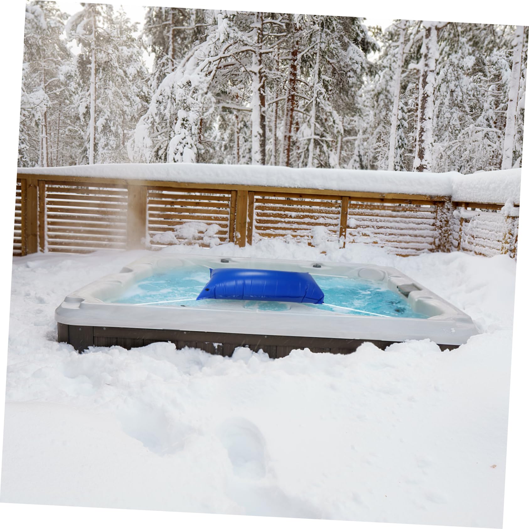 Kisangel Oreiller Gonflable en PVC Bleu pour Hivernage Piscine Hors Sol, Résistant Froid, Prévient Les Déchirures et Fuites d'eau Pendant la Saison Hivernale