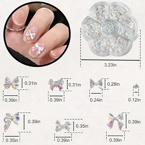 Miniatura 3 de Aurora - Dijes para uñas y diamantes de imitación de resina, 6 formas de adornos de resina para diseño de uñas, adornos de uñas brillantes 3D para