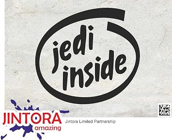 Sticker - Decal - JDM - Die Cut - Jedi Inside - 108x99 mm - JDM - Die Cut - Car - Truck - Bus - Window - Laptop - Coach - Rear Window - Black