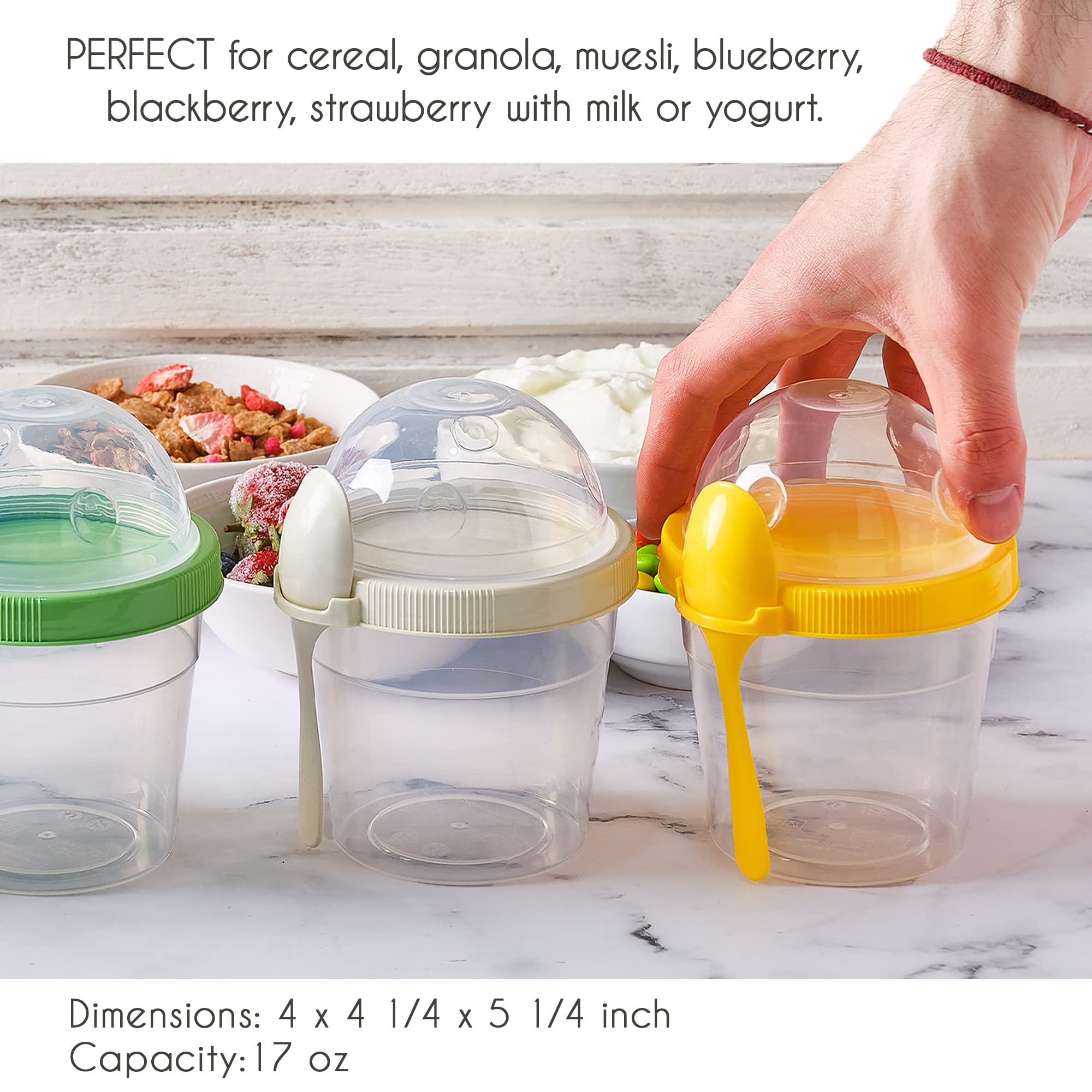 CRYSTALIA Yogurt Parfait Cups with Lids, Mini Breakfast On the Go