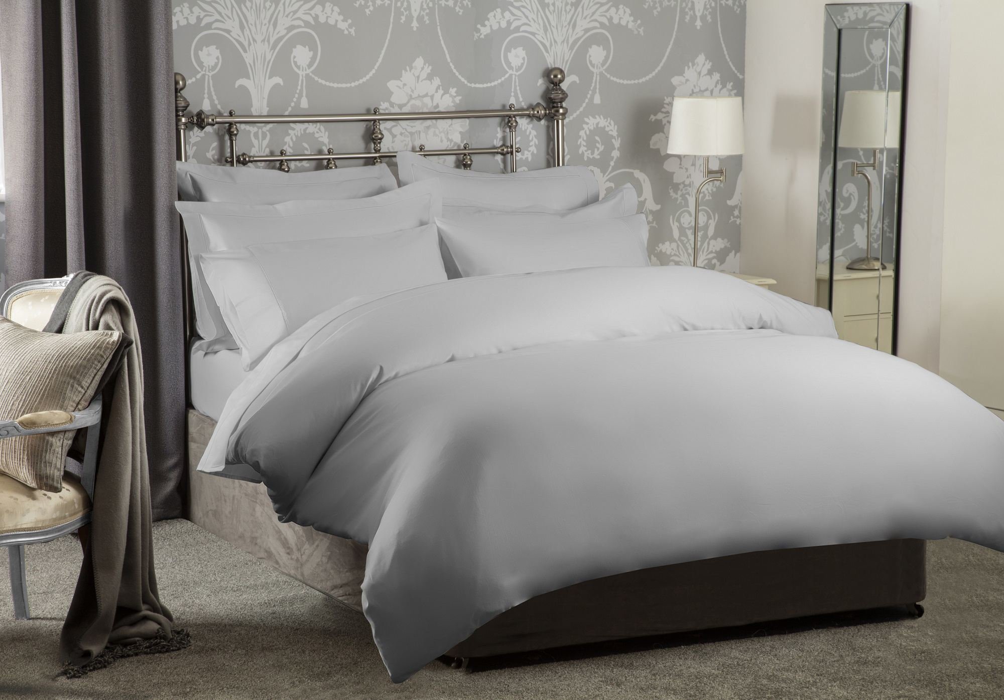 Belledorm Ultimate Cotton Sateen Flat Sheet, 1200 Thread Count (Platinum, Single)
