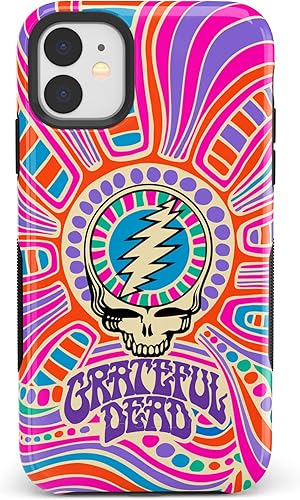 Casely Funda de teléfono para iPhone 11  Arte del caos  Funda de calavera muerta agradecida para 11
