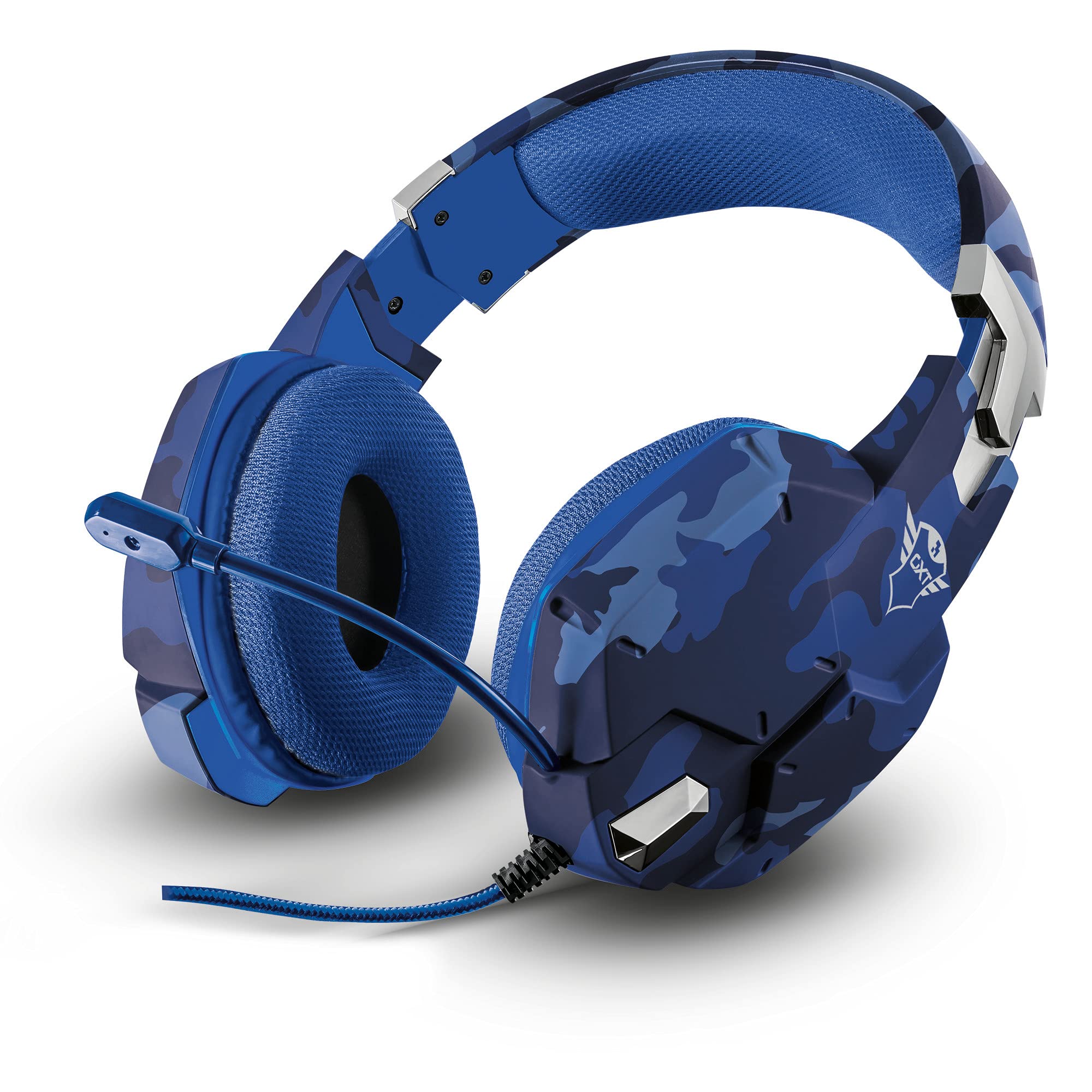 Trust Gaming 23249 Headset GXT 322D für PS4 und PS5 - Carus Kabelgebundene Gaming-Kopfhörer mit Flexiblem Mikrofon für PlayStation 4 und 5 - Blau, Medium