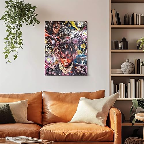 Miniatura 3 de Juice Wrld - Lienzo decorativo para pared, impresión de póster de portada de álbum de música, póster de rapero cantante, arte enmarcado, arte