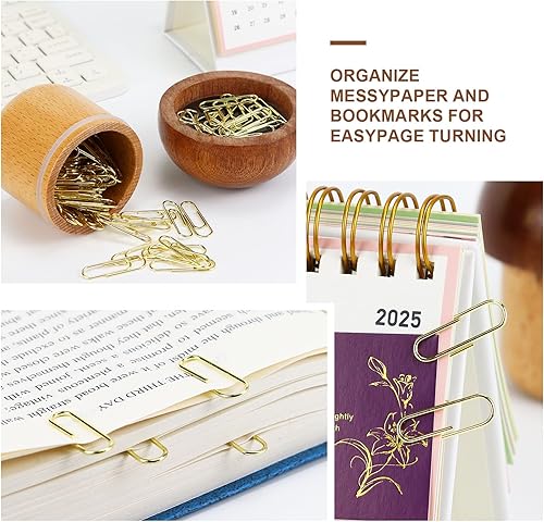 Miniatura 4 de Soportes de clip para escritorio, 100 unidades de dispensador de clips de papel de lujo, abrazaderas de papel pequeñas plateadas de 1 pulgada con