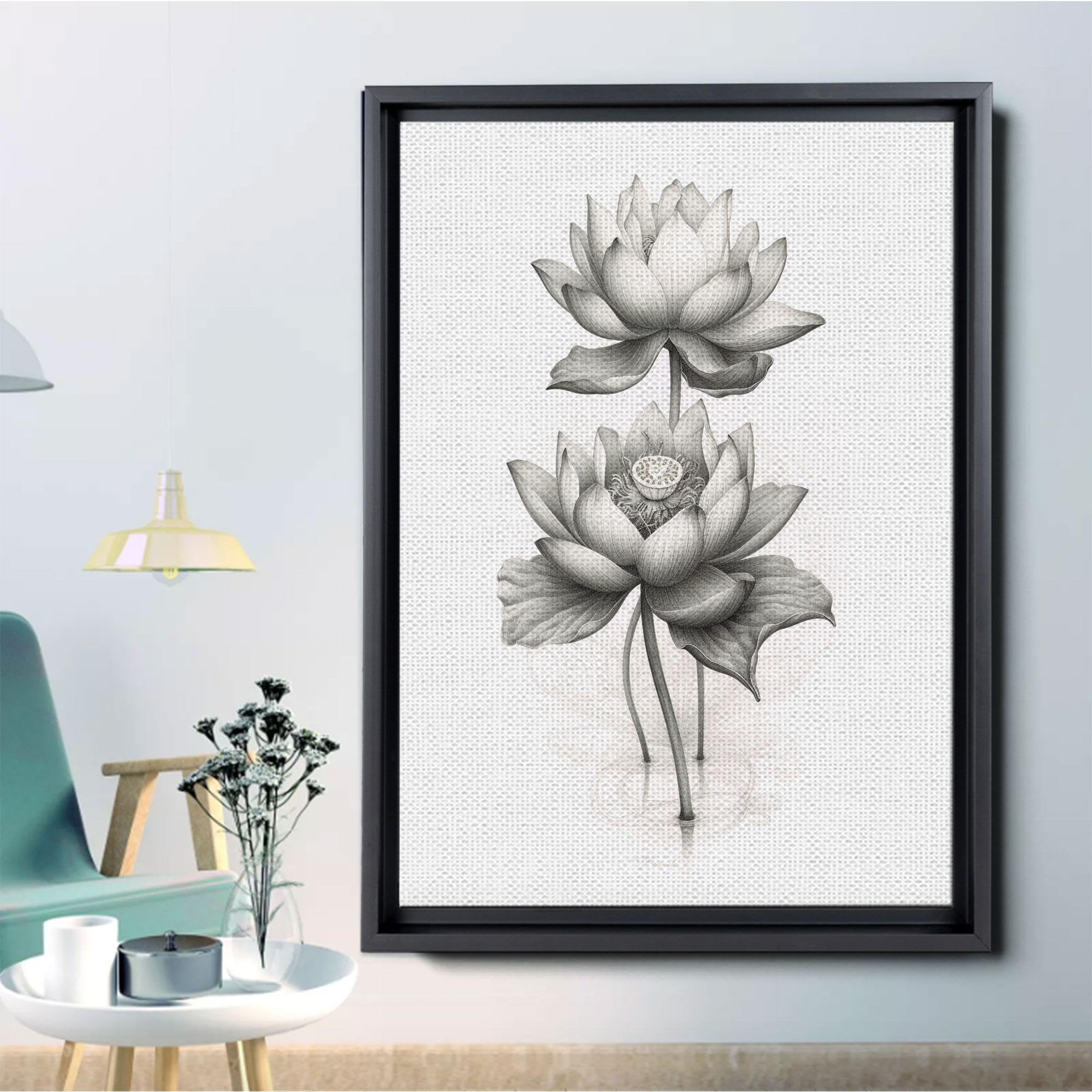 Amazon.com: Lotus Sketch, Botanical Print, Lotus Art Print, Lotus