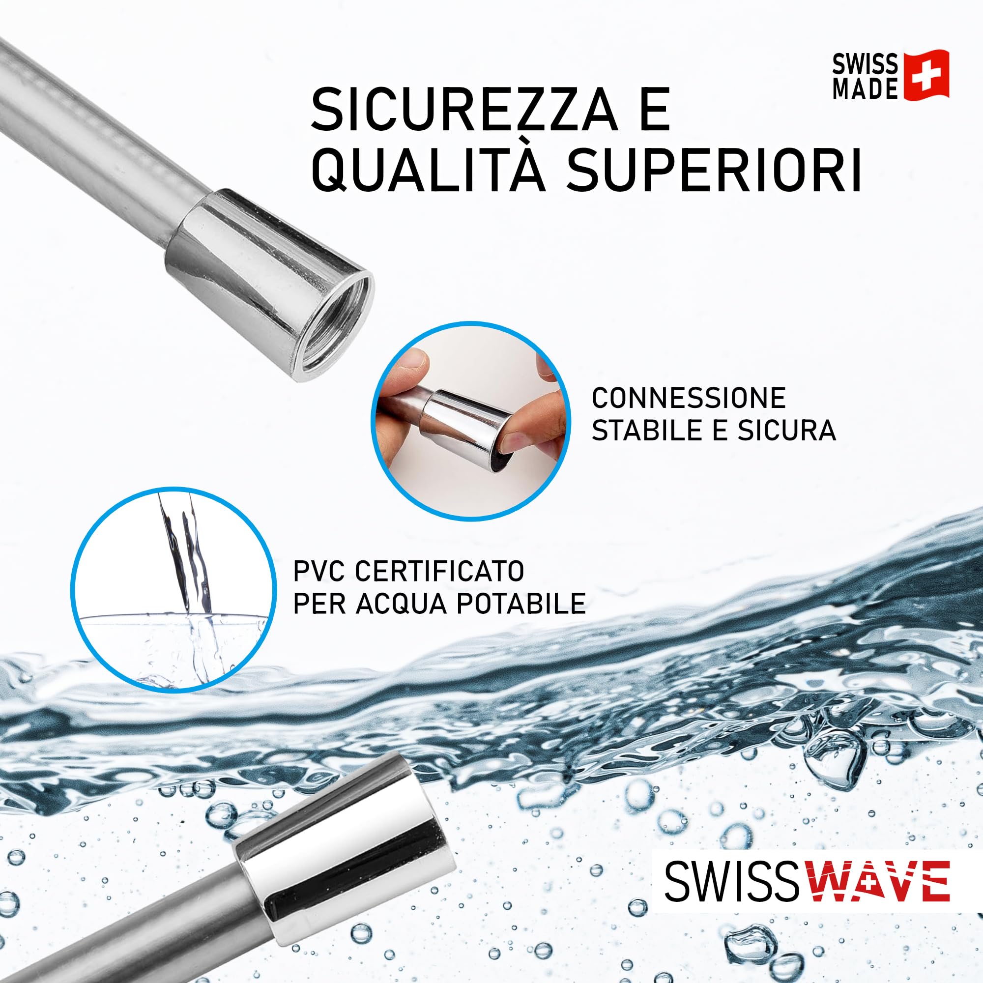 Shower Hose Silver 1600 mm - Image 3