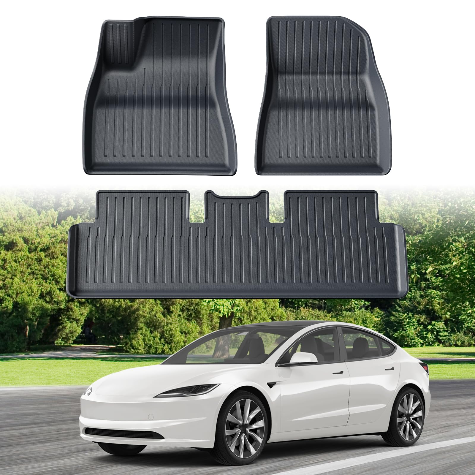 REZAW - PLAST Tappetini in gomma per auto adatto per Tesla Model S dal 2012 Migliorate il vostro comfort di viaggio con il tappetino antiscivolo per auto - tappetino per auto per