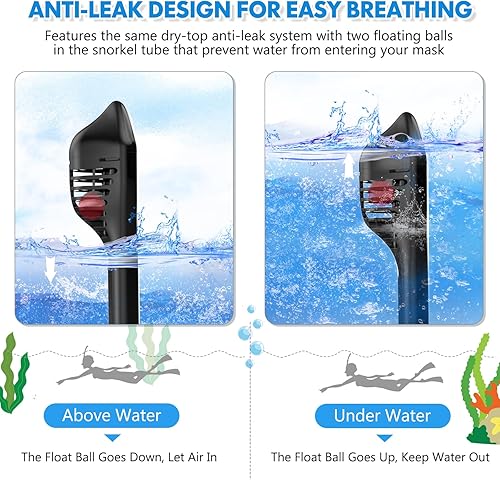 Miniatura 4 de Máscara de esnórquel para niños de cara completa, equipo de esnórquel para niños de 2 a 14 años con soporte para cámara, vista panorámica de 180