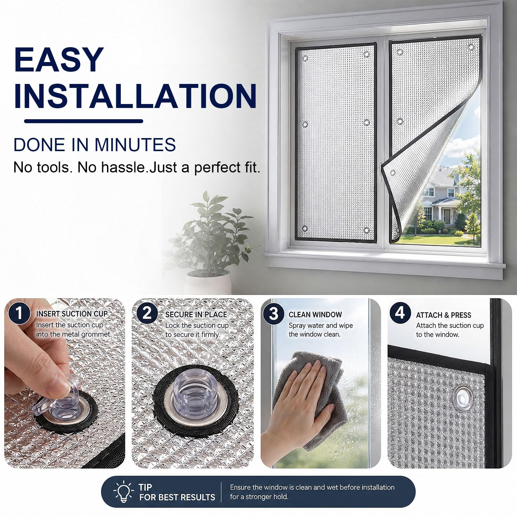Aluminium Thermo Isolierfolie Fenster, Verdunkelungsfolie mit Saugnäpfen