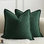 Mandioo Pack of 2 Decorative Throw Pillow Covers Accent Solid Woven Textured Cushion Covers Pillow Cases Bedroom Living Room Sofa Home 26 x 26 Inch 65 x 60 cm Cream White