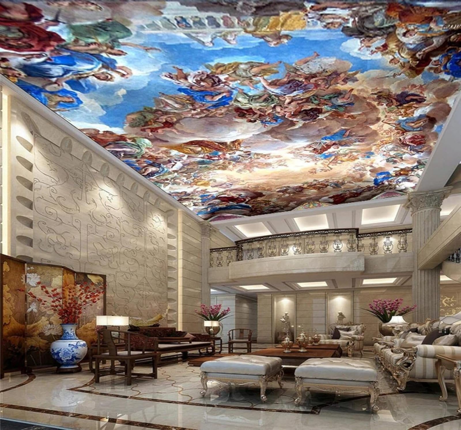 XLMING Retro Hand Drawn People Angels Art 3D Wallpaper Luxury Home Dining Decor Paste Sofa Living Room The Wall for Bedroom Mural-430cm×300cm