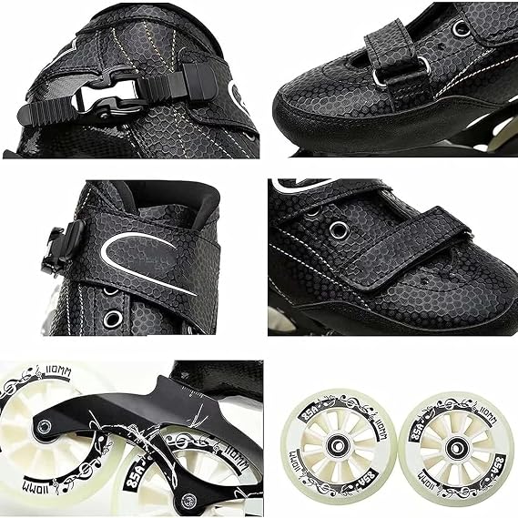Speed Inline Skates, Professional Carbon Outdoor Roller Skates For Unisex, With 110mm Wheels, Rollerskates For Men Women Adult, For Park Road Street Slalom(42,4-Wheel Blue)