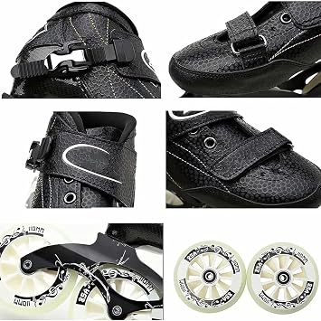 Speed Inline Skates, Professional Carbon Outdoor Roller Skates For Unisex, With 110mm Wheels, Rollerskates For Men Women Adult, For Park Road Street Slalom(42,4-Wheel Blue)
