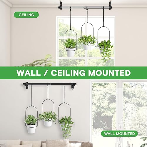 Miniatura 5 de LuxClub Macetas colgantes para plantas de interior, paquete de 3 ganchos blancos para plantas, ideal para colgar plantas en interiores, macetas