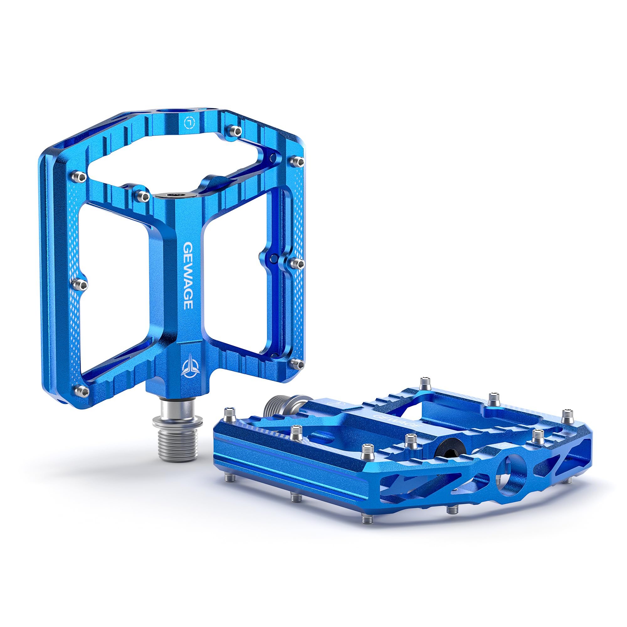 GEWAGE Pedales MTB – Aluminio mecanizado CNC, Gran Superficie de Apoyo,rodamiento de Agujas + rodamiento 638, Arenado & anodizado, Ideal para Mountain Bike & Gravel