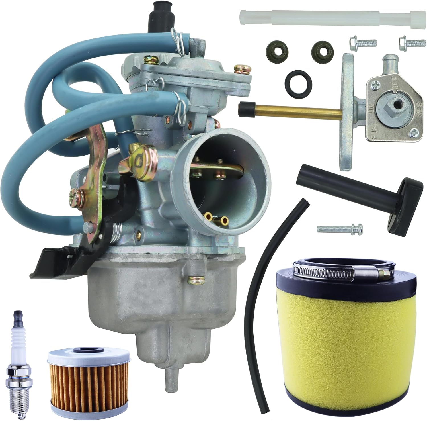 Recon 250 Carburetor Compatible with Honda TRX250 TRX250TM TRX250TE A/AC 2×4 ATV Carb with Fuel Tank Petcock Valve & Air Filter Recon 250 Carburetor Compatible with Honda TRX250 TRX250TM TRX250TE A/AC 2×4 ATV Carb with Fuel Tank Petcock Valve & Air Filter