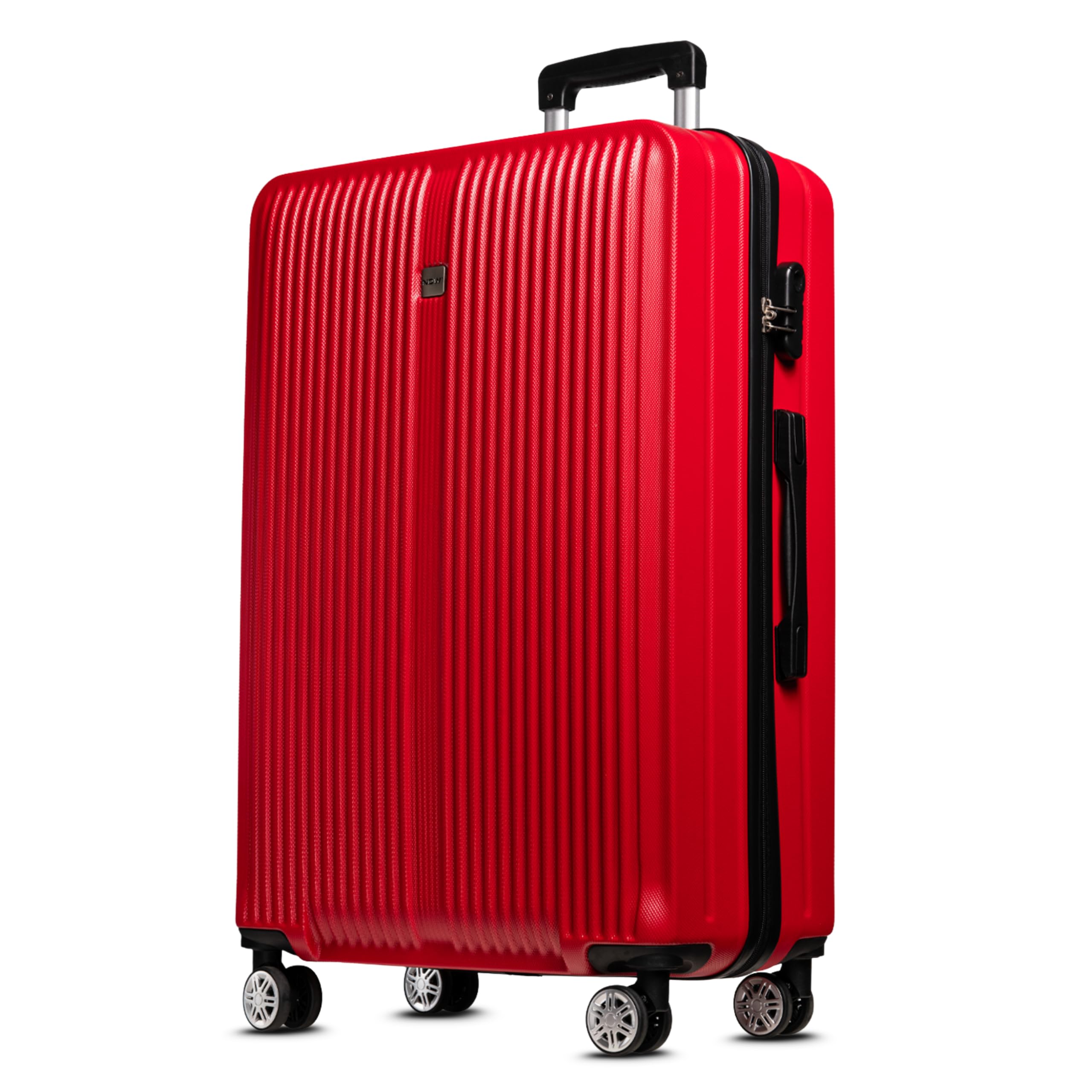 NOWI Hartschalen-Koffer Trolley Rollkoffer Reisekoffer Handgepäck 8 Rollen (M-L-XL-Set) (Rot, XL)