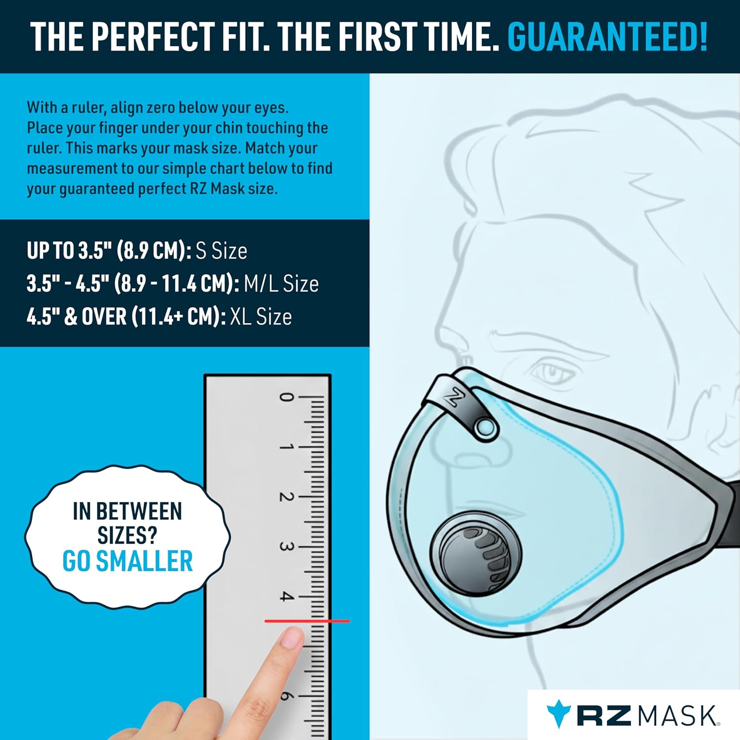 RZ Mask RZM3 - Patented Dust Mask w/ 99.8% Carbon Filtration, Anti Fogging, 360° Seal with 3 Straps, 50% Better Breathability - Image 6