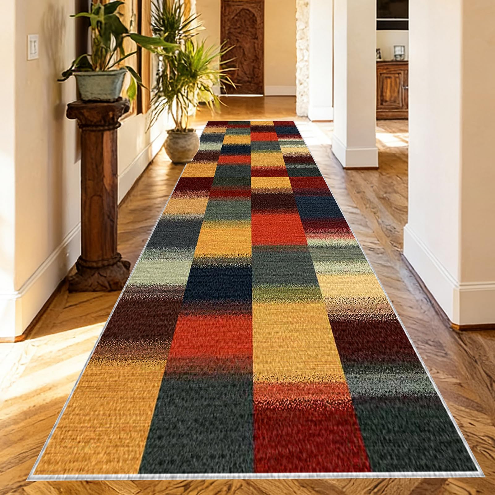 Washable Runner Rugs for Hallway Kitchen Carpet Runners Non Slip Hall Runner Rugs Long Hallway Rug Carpet Floor Mat for Hallway Entryway Laundry Room Living Room Area Rug Narrow Rugs 100 x 100 cm