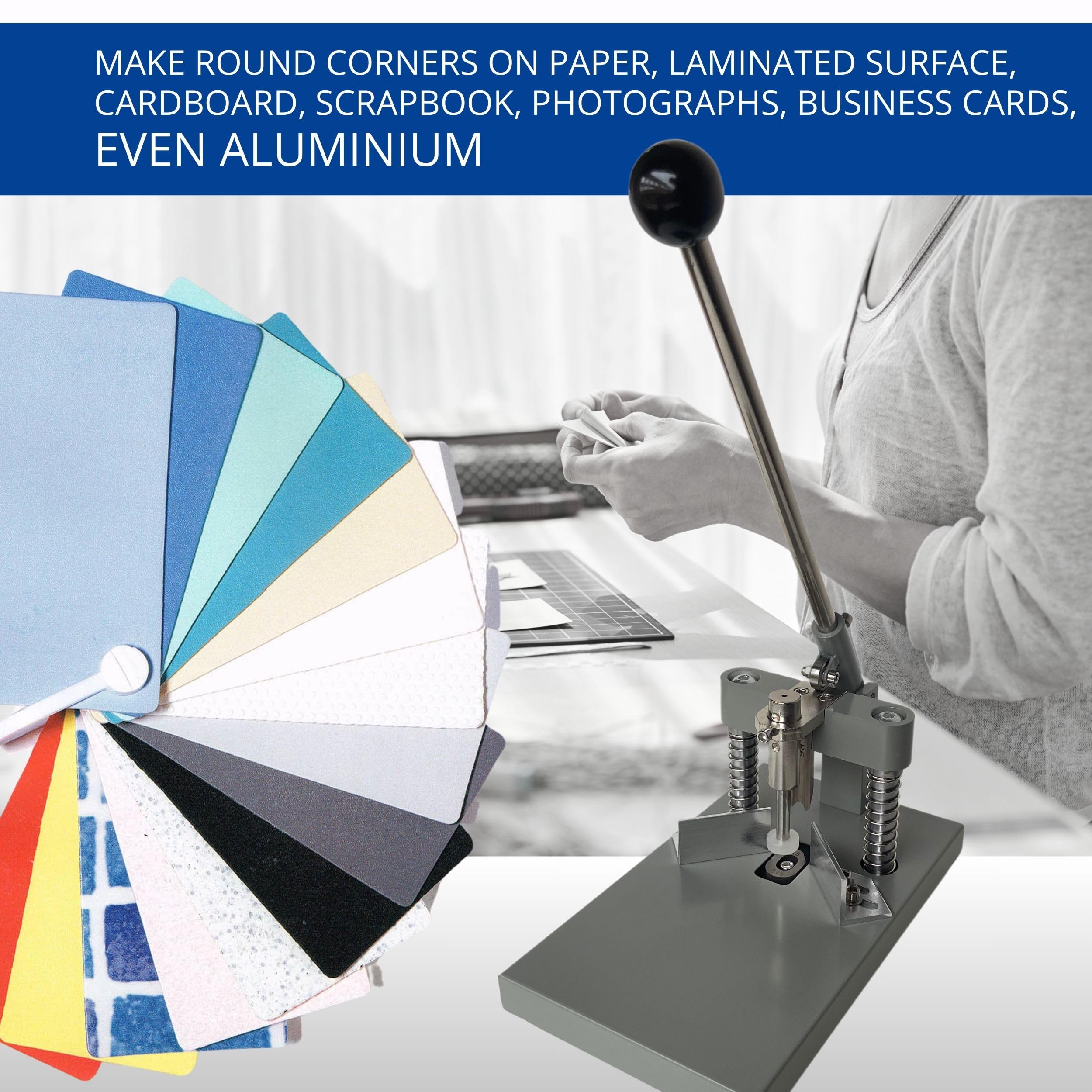 Máquina cortadora redonda de esquinas, resistente para cartulina de papel y tarjetas de PVC, herramienta de corte de precisión para bordes redondeados, ideal para manualidades de oficina y uso