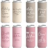Generic Slim Can Coolers, Personalized Wedding Favor Can Coolers, Wedding (Fits Standard 12 oz Cans/Bottles)