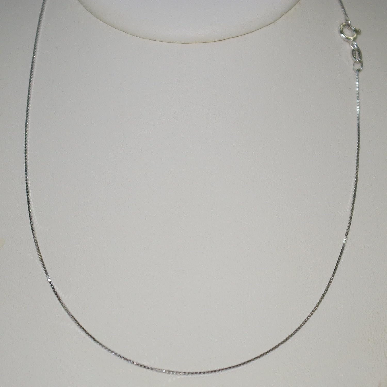 20" 50cm Rhodium Plated over 925 Sterling Silver 1mm Box Chain Necklace