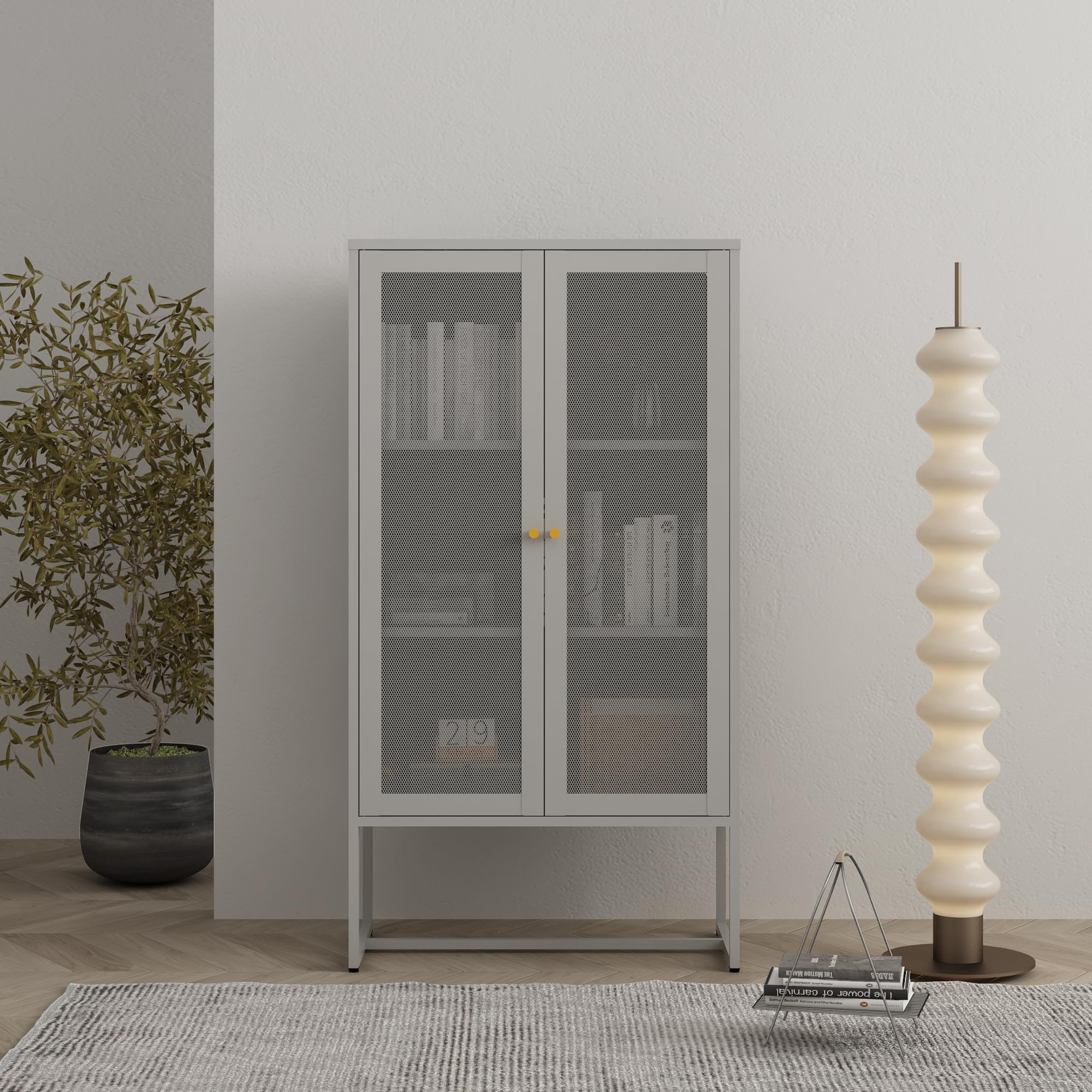 [en.casa] Aktenschrank Sund Metallschrank mit 2 Türen Büroschrank 150 x 80 x 40 cm Mehrzweckschrank Stahl Grau