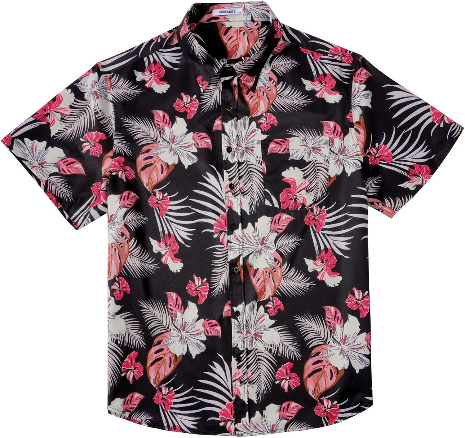 COOFANDY Big and Tall Men's Hawaiian Shirts Short Sleeve Tropical Floral Button Down Shirt Casual Summer Beach Shirts - Image 5