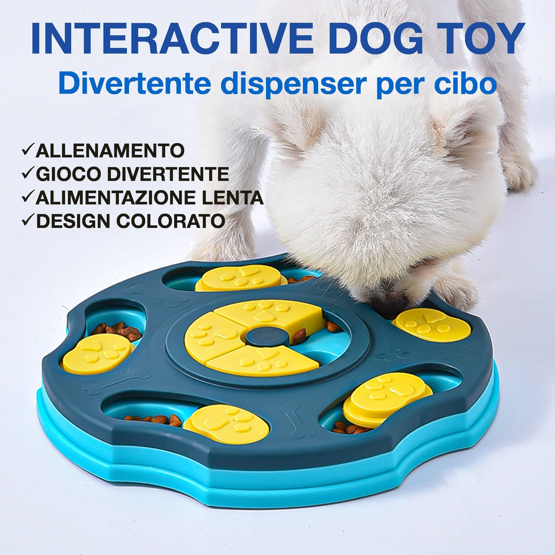 Gioco Interattivo per Cani Cuccioli e Grandi - Stimolazione Mentale, Riduzione della Noia, Miglioramento del Comportamento, Esercizio Fisico - Alimentatore Divertente e Durevole