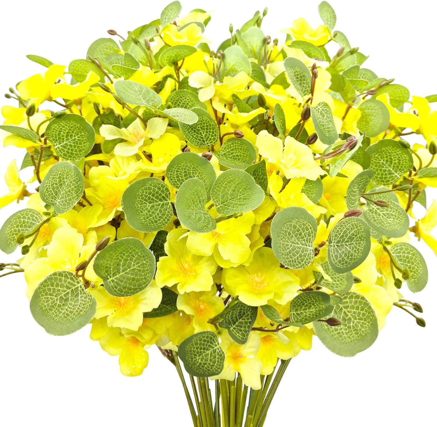 CORVYUC Artificial Orchids Silk Flowers with Silver Dollar