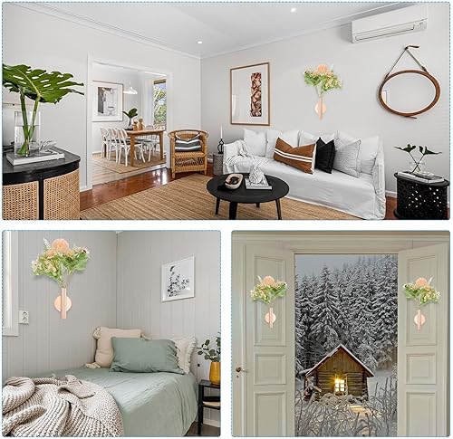 Miniatura 5 de PATIKIL Tubo de jarrón de flores de pared, tubos florales de metal, tubo de flores secas para decoración de exhibición de flores, oro rosa