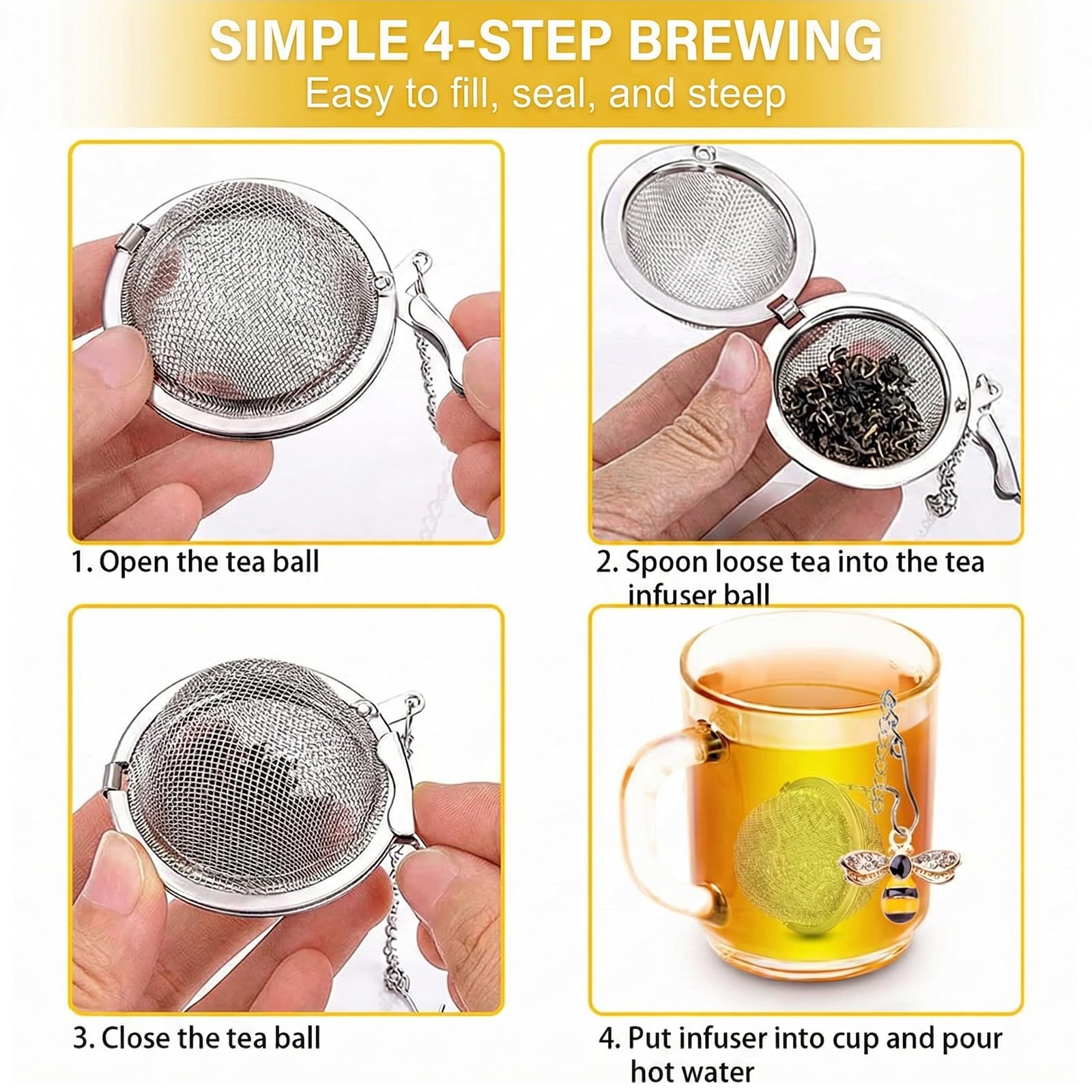 2 Unidades Infusor de Bola de Té, Accesorio Reutilizable