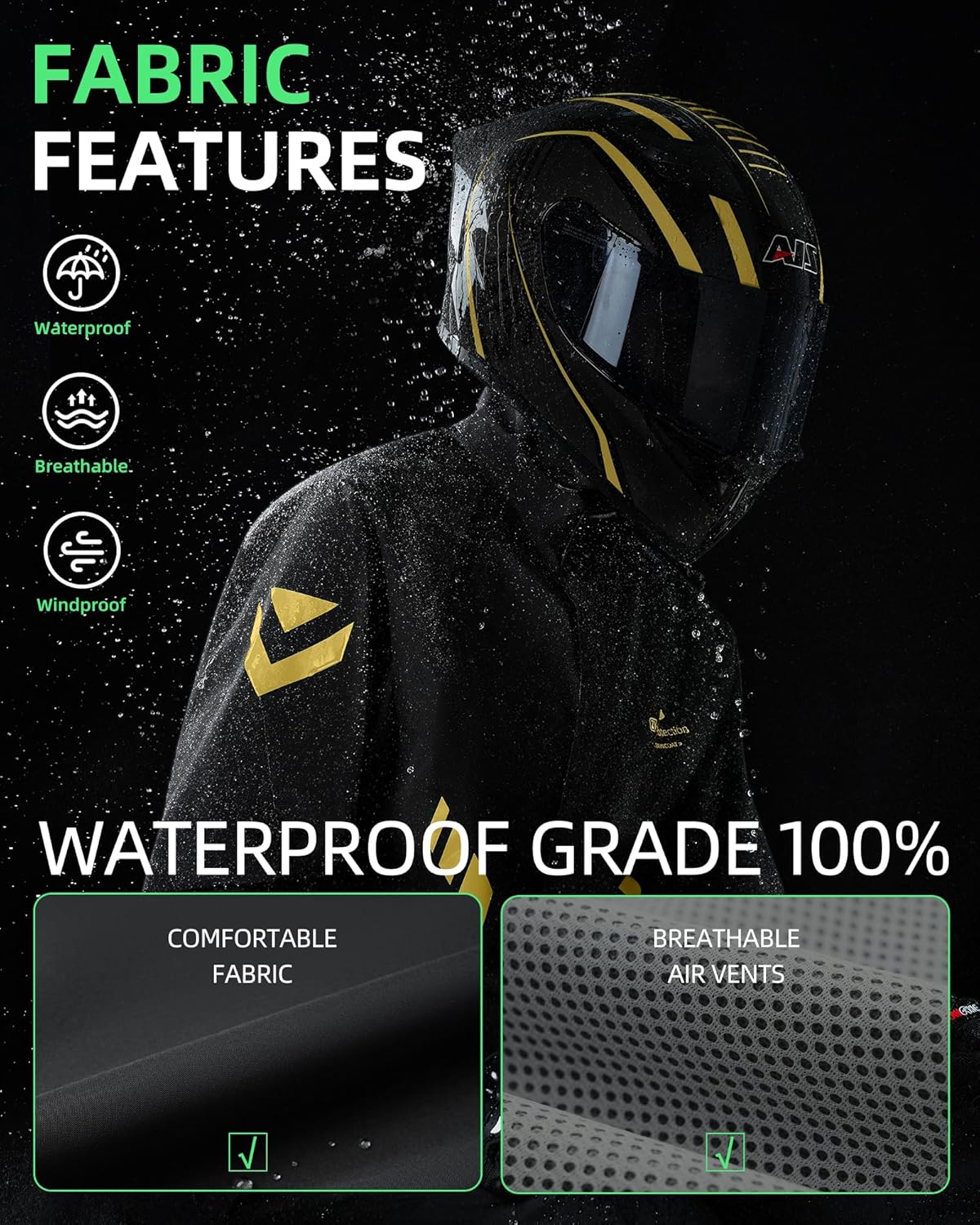 Rain Suit Waterproof Jacket and Trouser Suit for Men and Women Outdoor All-Sport Breathable Anti-storm Raincoat