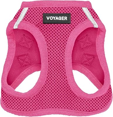 Voyager Step-in Air Dog Vest Harness - Fuchsia, Small | 14.5-16" in Chest, Reflective Bands, All Weather Breathable Air Mesh, Cats Compatible, Lightweight, Fast Drying