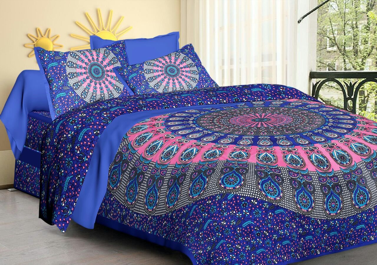RHF Cotton 144 TC Bedsheet (Multicolour_Double)-image-39