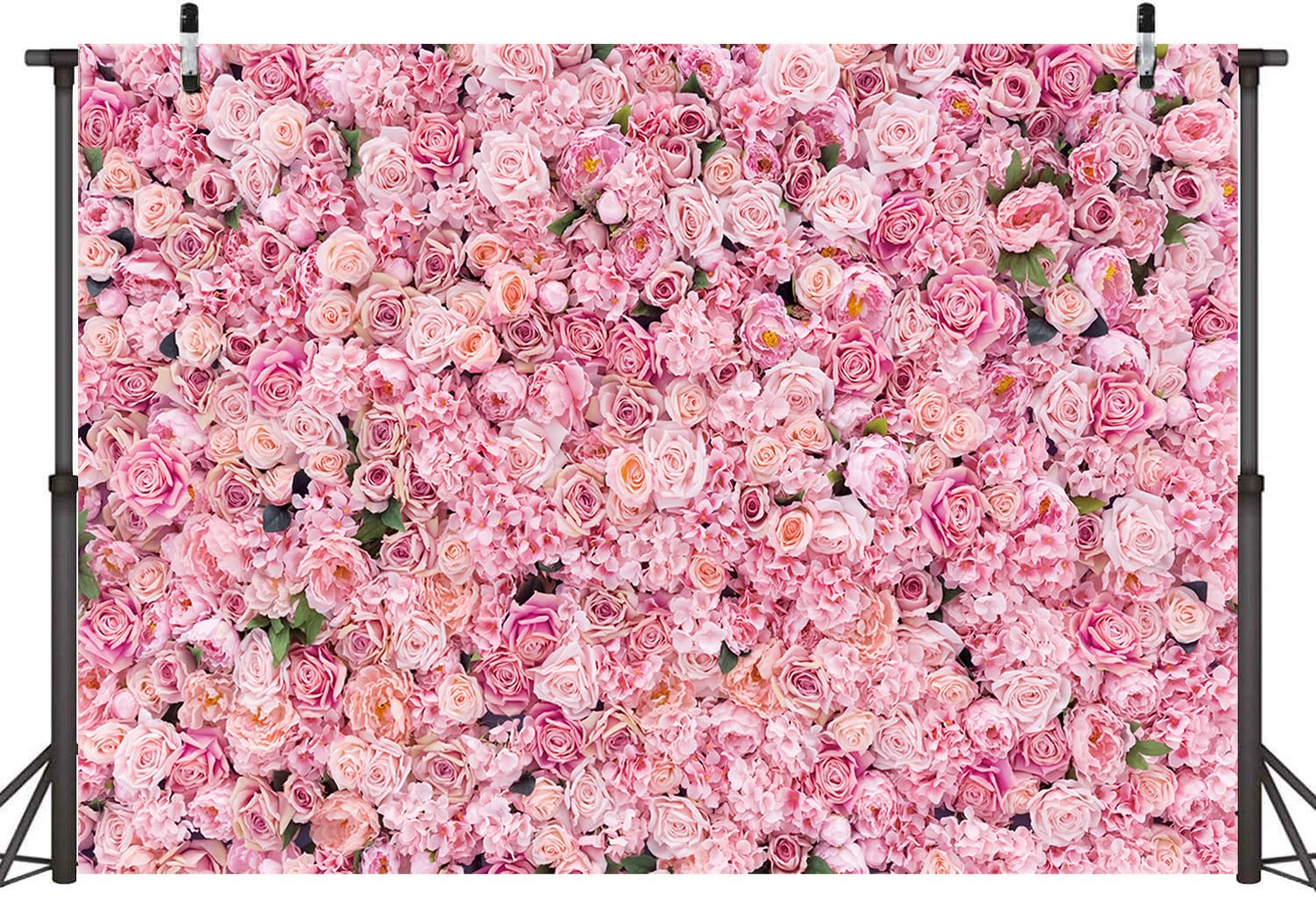 Pink Red Rose Flowers Background Wedding Happy Birthday Day: 8x6ft