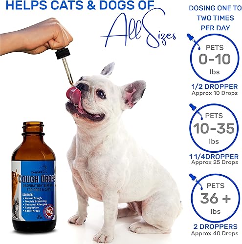 Miniatura 7 de USA 1200 gotas - Tratamiento para la tos para perros - Alivio de la alergia del perro - Alivio de la picazón - Supresor de tos húmeda y seca - para