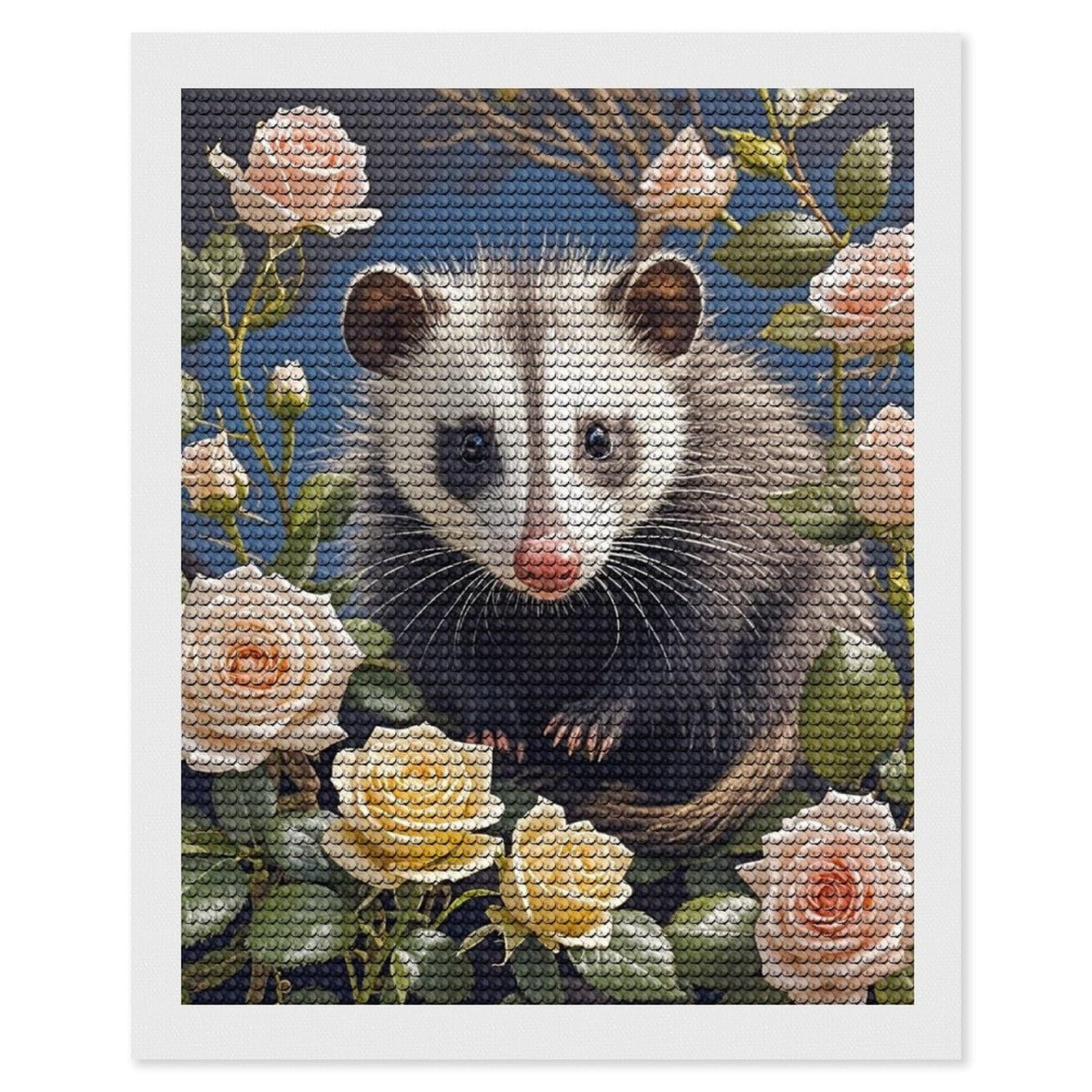 Amazon.com: QMKFWT Opossum and Roses Diamond Art Wall Kits Round