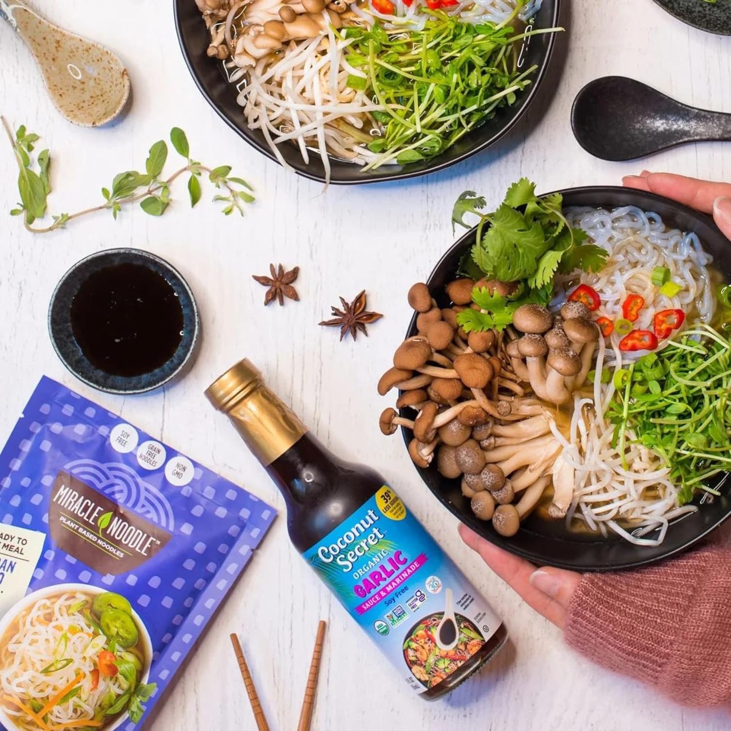 Miracle Noodle Vegan Pho Ready To Eat Meal, 10 Oz (Pack of 6), Plant Based Shirataki Konjac Noodles, 20 Calories Per Serving, Low Carb, Gluten-Free