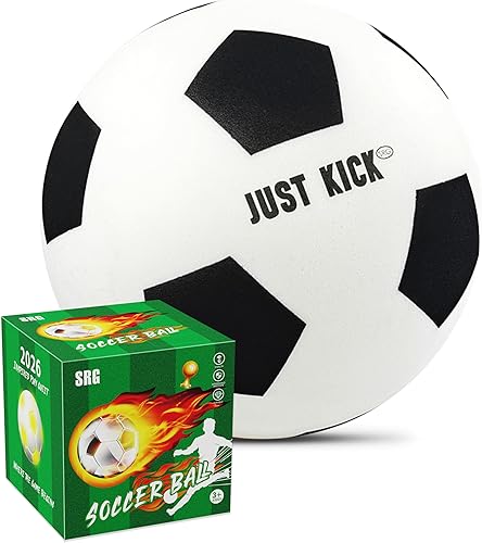 SRG Silent Foam - Balón de fútbol de espuma tamaño 5 Pelota de entrenamiento de fútbol suave para interiores, bola de espuma ligera silenciosa para