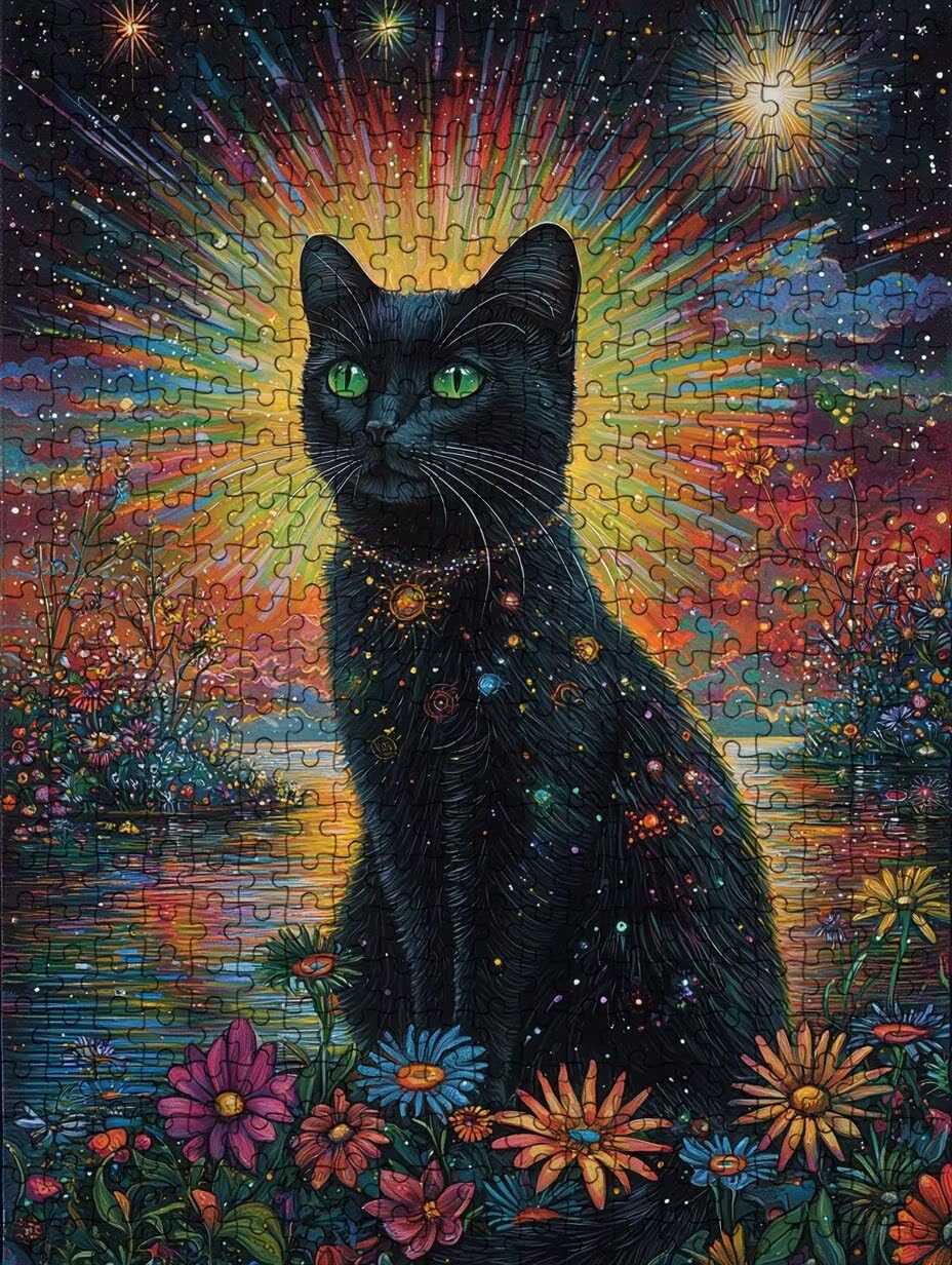 Fantasy Katze Puzzle 4000 Teile, Klassische Puzzles, Geschicklichkeitsspiel Puzzle für Erwachsene, Puzzlespiele für Die Ganze Familie, Mit Schöner Verpackung, Dekoration Puzzles DX0YL3-698