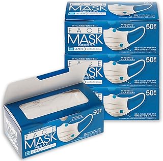 [伊藤忠リーテイルリンク] FACE MASK 不織布マスク ふつうサイズ 200枚（50枚入×4箱セット） マスク工業会会員 ホワイト