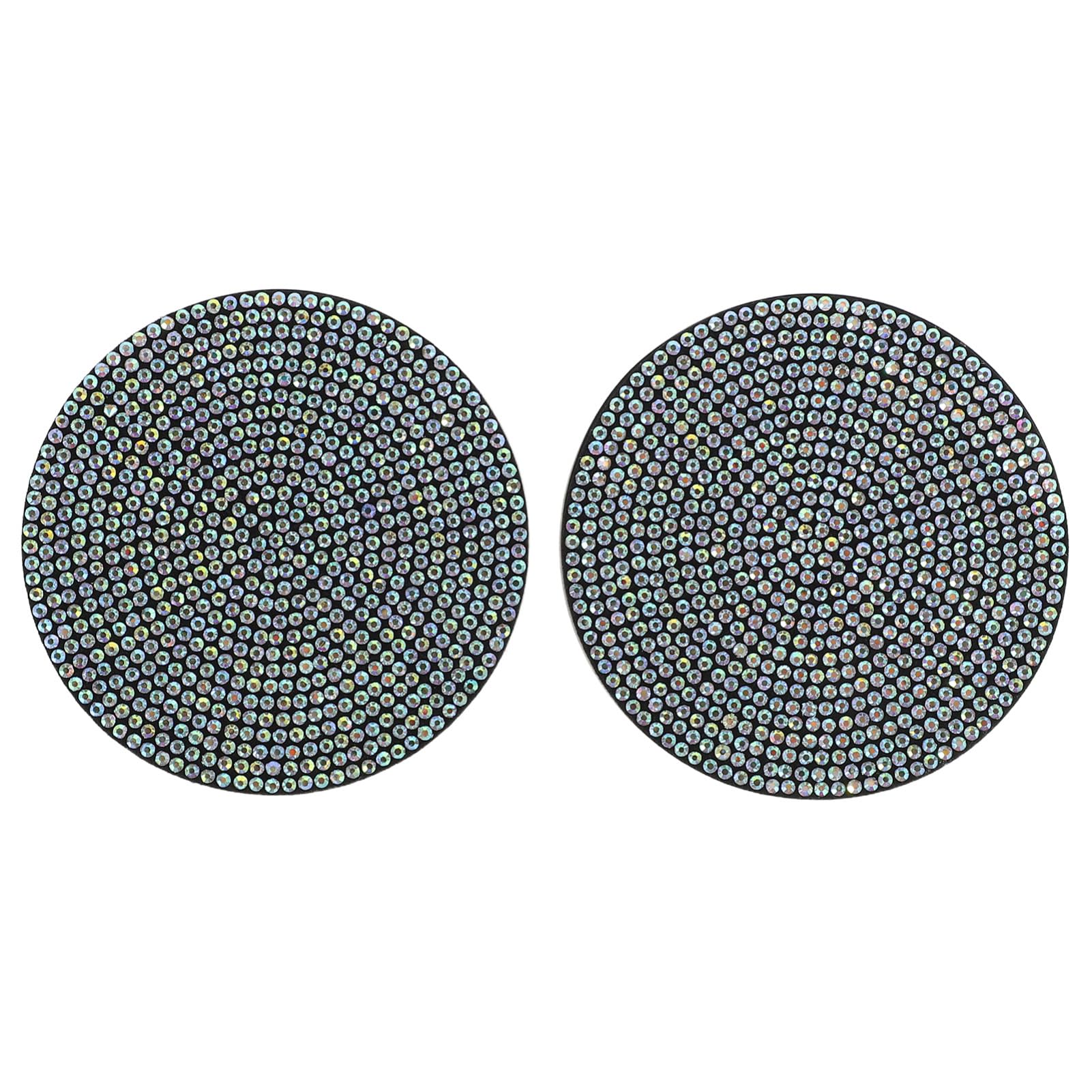 GLEAVI 2pcs Rhinestone Car Chic - Holder Mats for Interior Decoration Full Rhinestone Design Nonslip for Women and Girls
