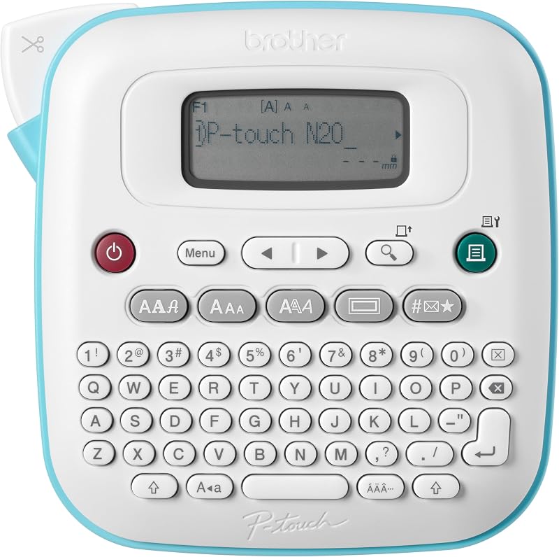 Etiquetadora personal de escritorio P-Touch PT-N20, portátil, portátil e impresa, cintas de etiquetas personalizadas en color P-Touch Btag de ~½” (12 mm) de ancho