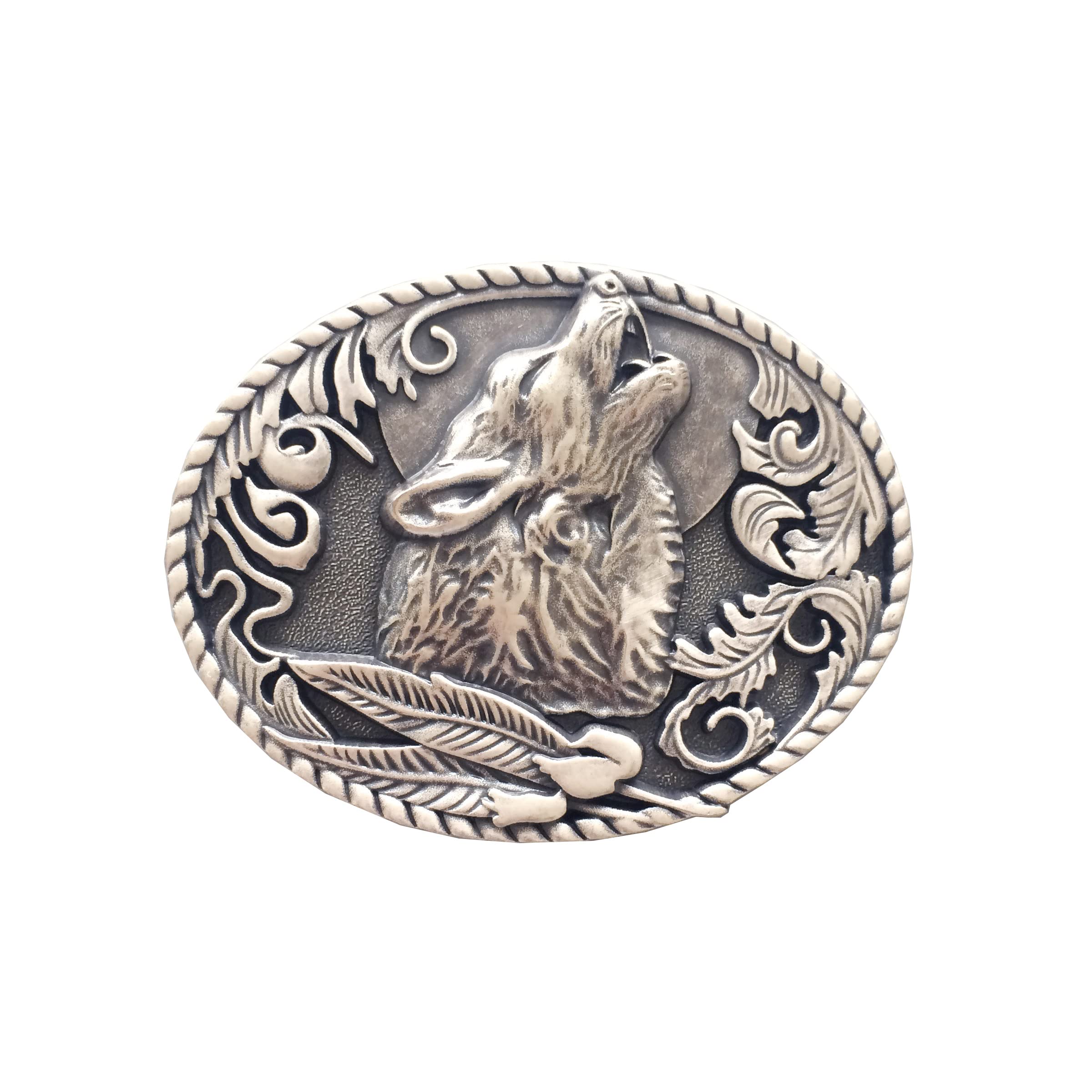 Vintage Silver Finish Wolf Western Cowby Cowgirl Wildlife Belt Buckle also Stock in the US-image-24