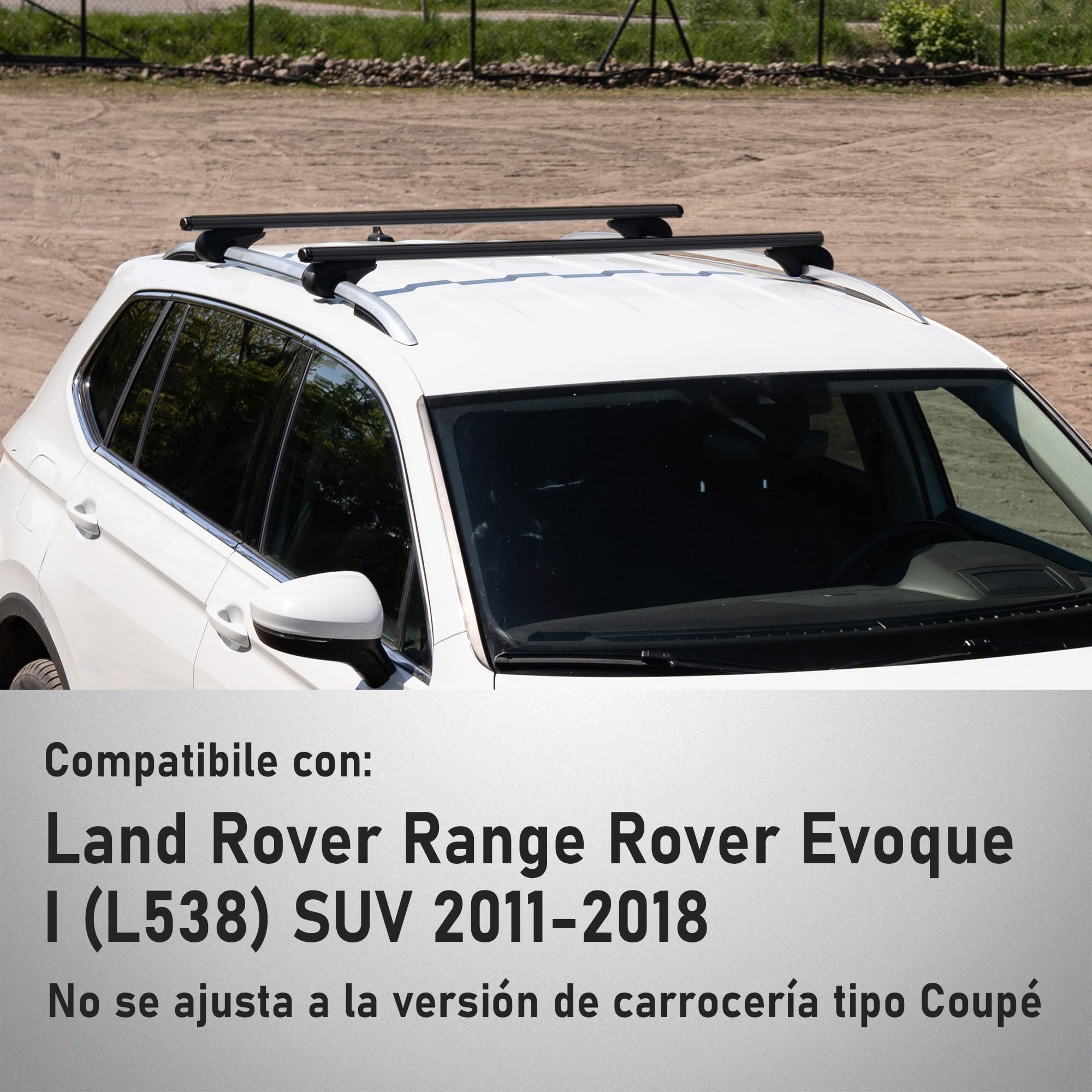 CHROMEMASTER Portapacchi da Tetto, Barre Tetto; Compatibile con Land Rover Range Rover Evoque 2011-2018; Per il Trasporto di Box da Tetto, Portabiciclette, Scala | Alluminio Leggero e Resistente