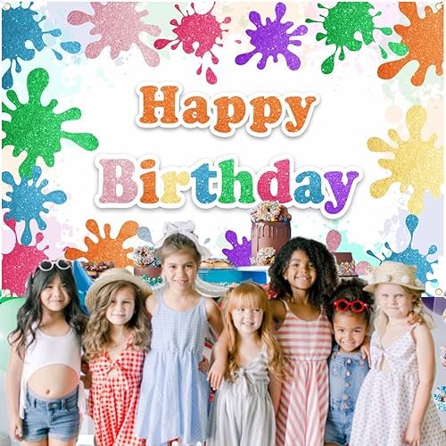 Miniatura 2 de Splash Paint - Cartel de fotografía de feliz cumpleaños, fiesta de cumpleaños, fiesta de baby shower, o fiesta de slime, fondo de cabina de fotos,